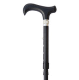 Black Folding Formal Cane with Crystal Collar and Bag