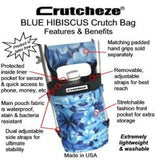 CRUTCHEZE CRUTCH BAG - BLUE HIBISCUS - CRUTCH-Bags