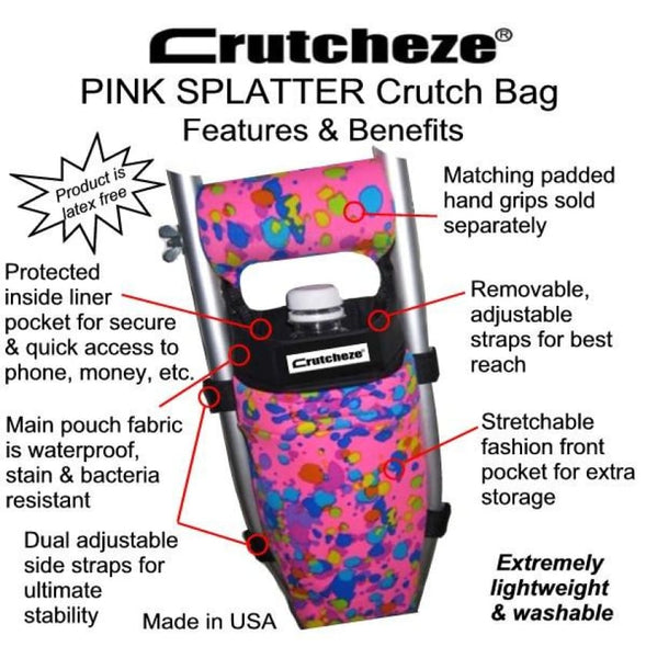 CRUTCHEZE CRUTCH BAG - PINK GRAFFITI TATTOO  Cool Crutches by Jackie,  Classy Canes by Jackie, Wheely Cool Stuff 