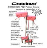 CRUTCHEZE CRUTCH PADDED COVERS - BUBBLEGUM PINK - CRUTCH-Padsn Grips