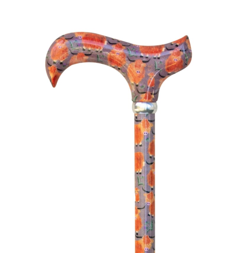 DERBY ADJUSTABLE HIGHLAND COWS CANE - CANES