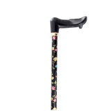 ORTHOPEDIC-ADJUSTABLE PALM GRIP- BLACK FLORAL - LEFT HAND - CANES
