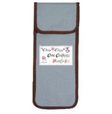 FOLDING CANE POUCH - CC4621B Pale Blue with Brown Trim - ACCESSORIES