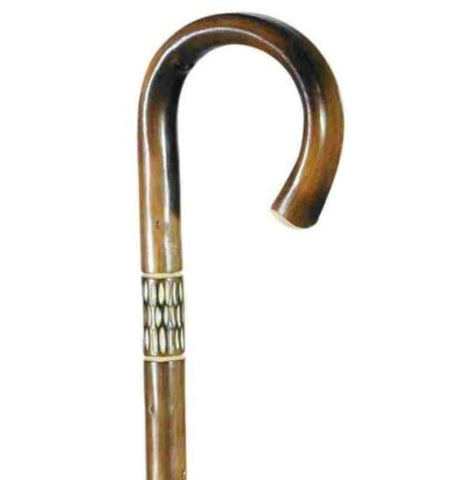 HOOK/CROOK CANE - CHESTNUT WITH MILLED COLLAR