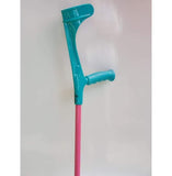 KOWSKY FOREARM (ELBOW) CRUTCHES Multi Color (Pair) - Turquoise with Pink Tubing - CRUTCHES-Forearm