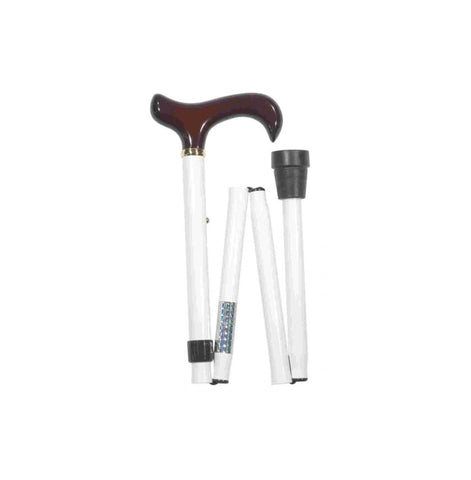 VISUALLY IMPAIRED WHITE FOLDING DERBY HANDLE CANE