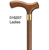 WOOD FRITZ CANE - WALNUT WITH BRASS BAND - 016207 Ladies Walnut with Brass Band - CANES