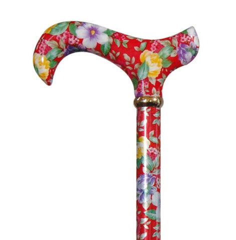 ADJUSTABLE CANE - GARDEN PARTY-Red Floral