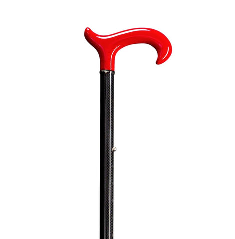 ADJUSTABLE CARBON FIBER CANE -F1 Red- Derby