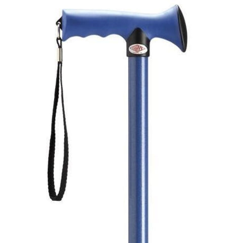 BLUE OVERMOLD ERGONOMIC GRIP ADJUSTABLE CANE