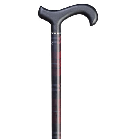 ADJUSTABLE CARBON FIBER CANE - KARO RED Plaid