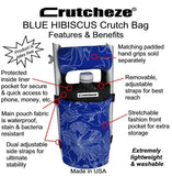 CRUTCHEZE CRUTCH BAG - BLUE and WHITE HIBISCUS - CRUTCH-Bags