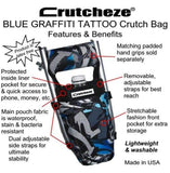 CRUTCHEZE CRUTCH BAG - BLUE GRAFFITI TATTOO - CRUTCH-Bags