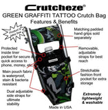 CRUTCHEZE CRUTCH BAG - GREEN GRAFFITI TATTOO - CRUTCH-Bags