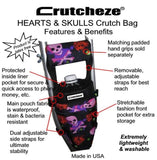 CRUTCHEZE CRUTCH BAG - HEARTS AND SKULLS - CRUTCH-Bags