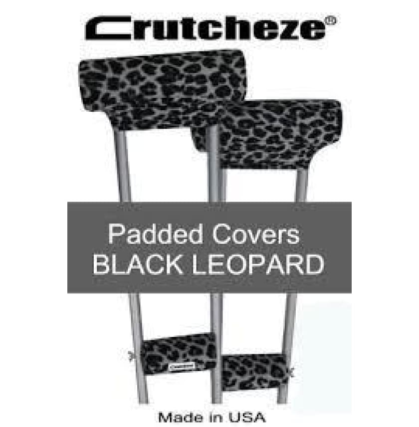 CRUTCHEZE CRUTCH PADDED COVERS - BLACK LEOPARD - CRUTCH-Padsn Grips