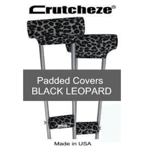 CRUTCHEZE CRUTCH PADDED COVERS - BLACK LEOPARD