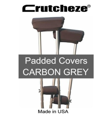 CRUTCHEZE CRUTCH PADDED COVERS - CARBON GREY
