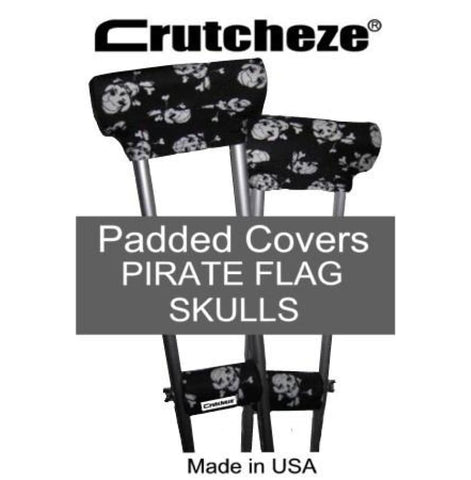 CRUTCHEZE CRUTCH PADDED COVERS - PIRATE FLAG SKULLS