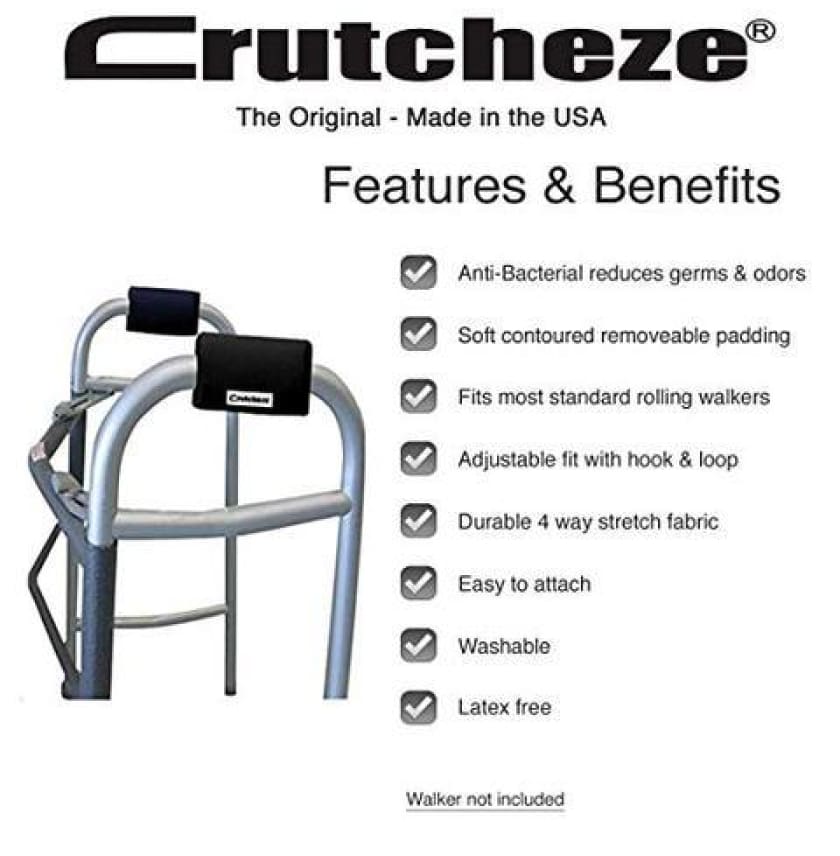 CRUTCHEZE WALKER PADDED HAND GRIP COVERS - CHOOSE YOUR COLOR