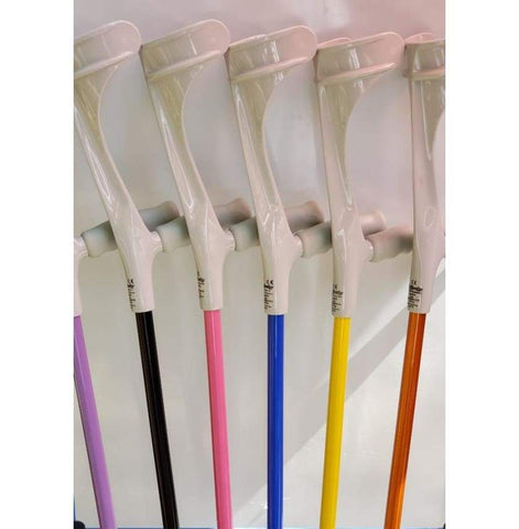 KOWSKY FOREARM CRUTCHES, OPEN CUFF,  Light Grey Tops , Colored Tubing