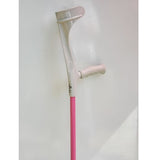 KOWSKY FOREARM CRUTCHES OPEN CUFF Light Grey Tops with Color - Pink - CRUTCHES-Forearm