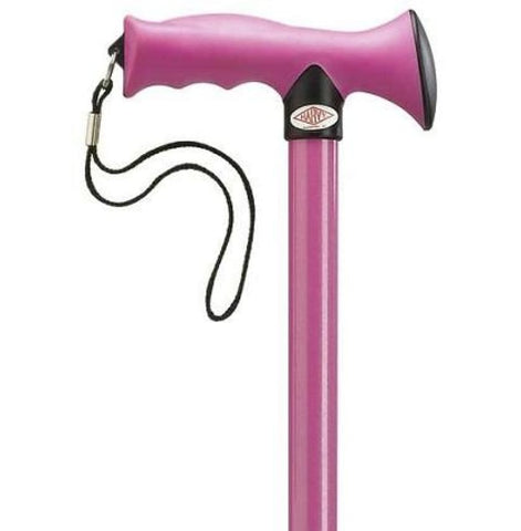 LIGHT PINK - OVERMOLD ERGONOMIC GRIP ADJUSTABLE CANE