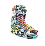 My Recovers WALKING BOOT COVER Low Top Zippered Back GRAFFITI - CHOOSE A SIZE - BOOT COVERS