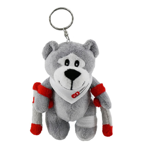 OssenBear small– KEY RING PLUSH BEAR WITH CRUTCHES