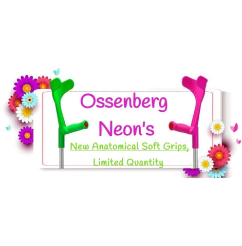 OSSENBERG FOREARM CRUTCHES - NEONS with ANATOMIC SOFT GRIPS