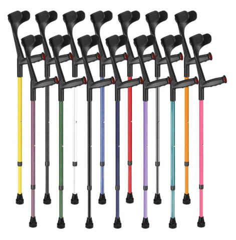 OSSENBERG FOREARM CRUTCHES OPEN CUFF - Black Tops