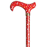 ADJUSTABLE CANE - PATTERN RED POLKADOT - CANES
