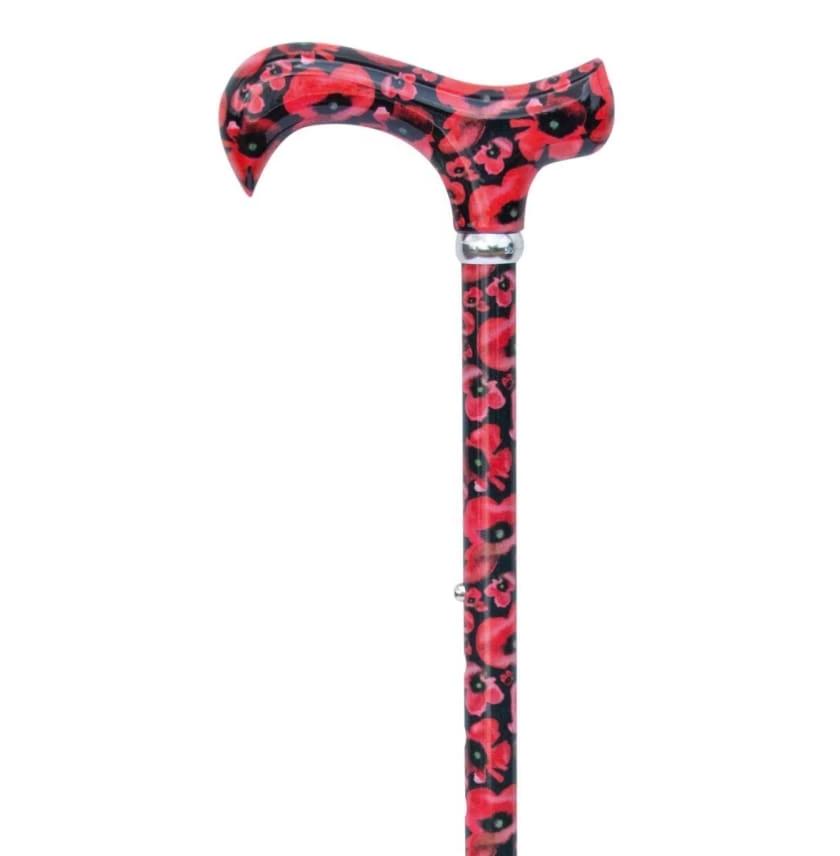 ADJUSTABLE CANE-WILDFLOWERS-Poppies - NEW ARRIVALS