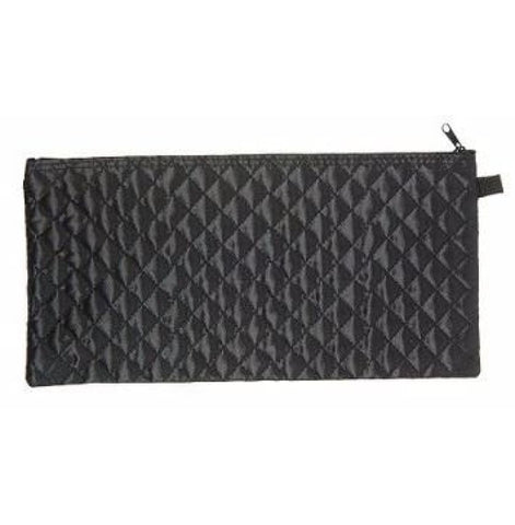 BLACK QUILTED CANE POUCH