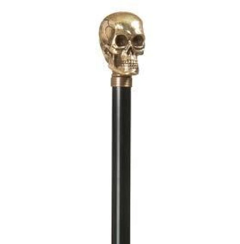 COLLECTOR CANE - GOLD COLOR SKULL CANE