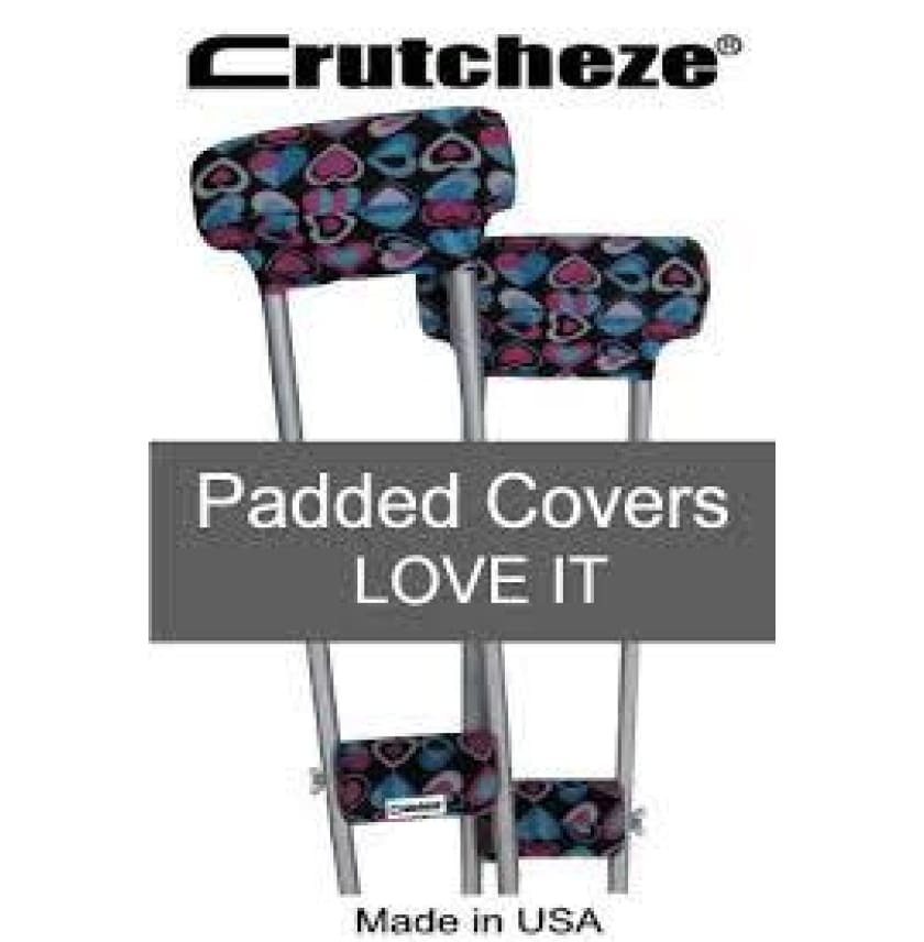 CRUTCHEZE CRUTCH PADDED COVERS - LOVE IT Pink/Blue - CRUTCH-Padsn Grips