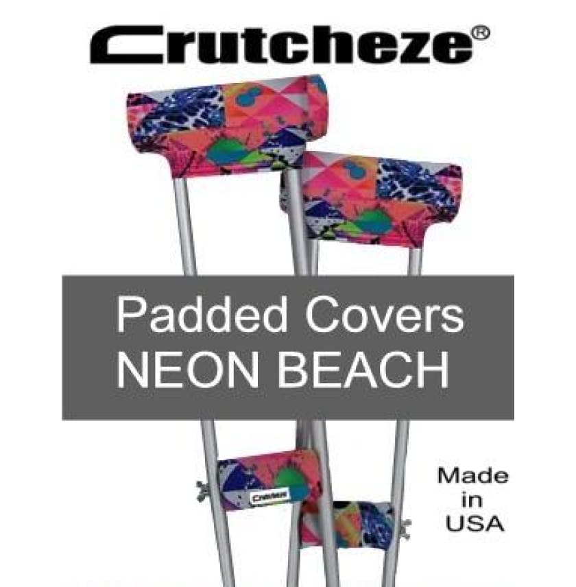 CRUTCHEZE CRUTCH PADDED COVERS - NEON BEACH - CRUTCH-Padsn Grips