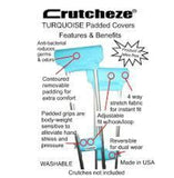 CRUTCHEZE CRUTCH PADDED COVERS - TURQUOISE - CRUTCH-Padsn Grips