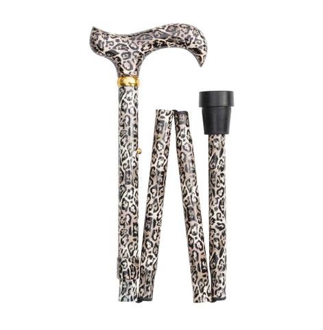 FOLDING CANE, LEOPARD