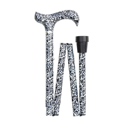 FOLDING CANE, SNOW LEOPARD