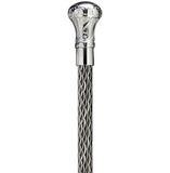 FORMAL CANE KNOB STICK CHROME WITH ETCHED SHAFT - CANES