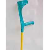 KOWSKY FOREARM (ELBOW) CRUTCHES Multi Color (Pair) - Turquoise with Yellow Tubing - CRUTCHES-Forearm