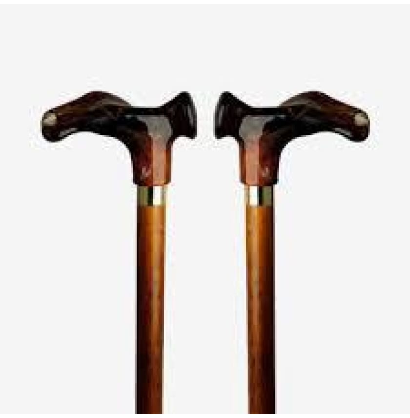 ORTHOPEDIC CANE - ANATOMIC GRIP AMBER/CHERRY - Right Handed Contour - CANES