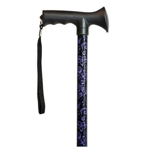 PAISLEY NIGHTS OVERMOLD ERGONOMIC GRIP ADJUSTABLE CANE