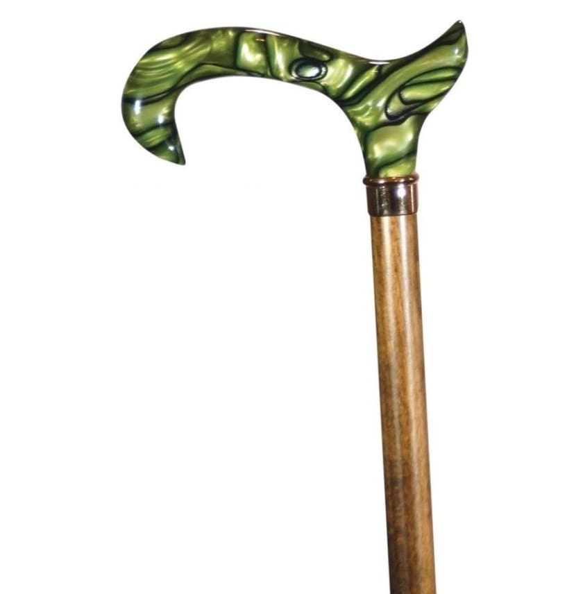 WOOD CANE - ACRYLIC GREEN MARBLE - CANES