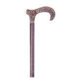WOOD CANE - LAVENDER PAISLEY ACRYLIC MODERN DERBY HANDLE - CANES
