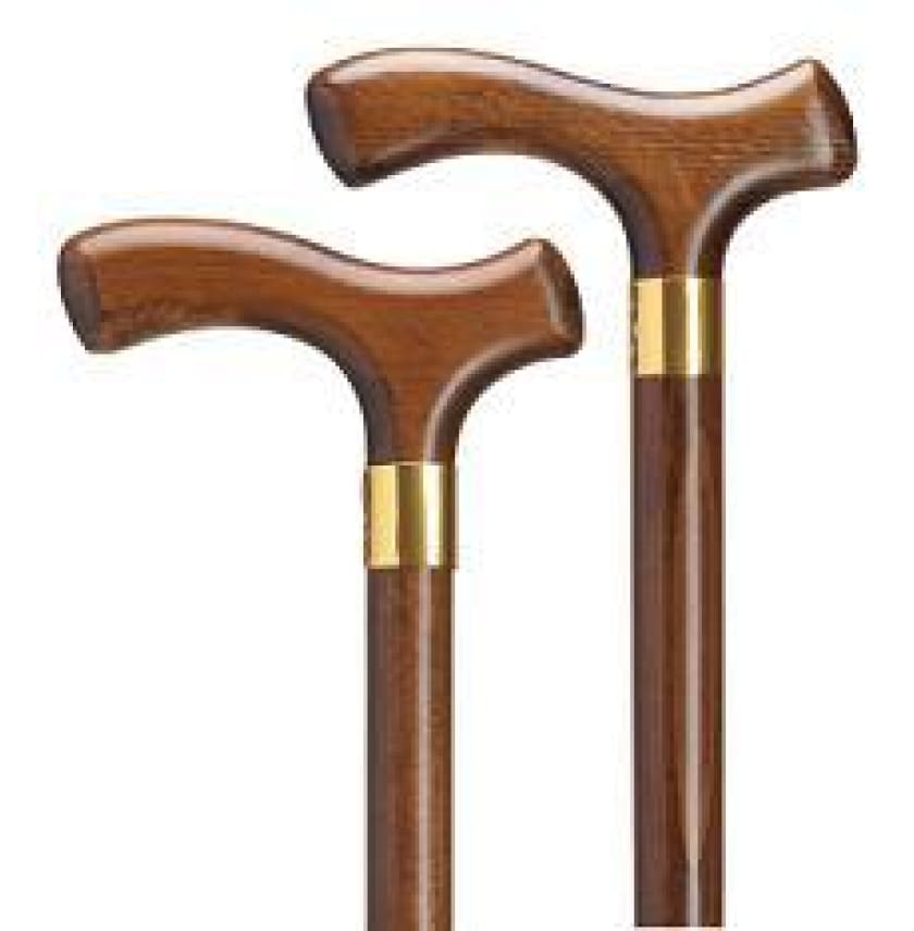 WOOD FRITZ CANE - WALNUT WITH BRASS BAND  Cool Crutches by Jackie, Classy  Canes by Jackie, Wheely Cool Stuff 