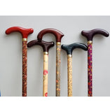 WOOD PETITE CANE - RICH RED FLORAL - CANES